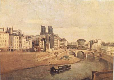 Jean Baptiste Camille  Corot Notre-Dame et le quai des Orfevres (mk11) France oil painting art